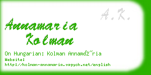 annamaria kolman business card